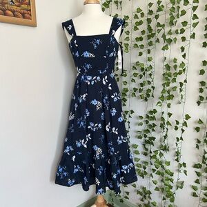 Antonio Melani navy floral midi dress